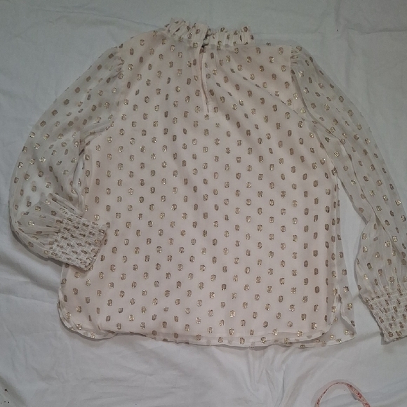 LOFT Cream Puff Sleeve Blouse with Peter Pan Collar - Picture 8 of 12